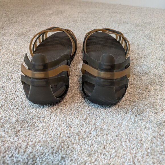 Crocs Huarache Mini Wedge. Sz 10. Espresso & Bronze. - Picture 4 of 6